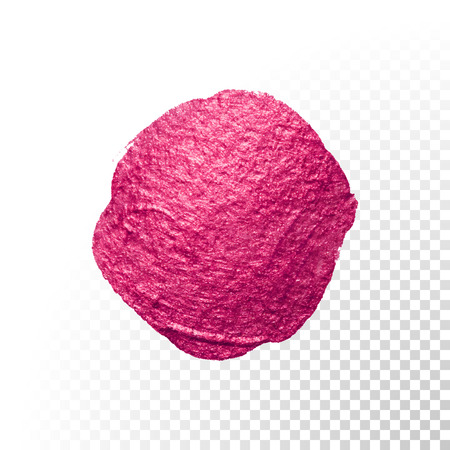 Vector pink watercolor brush blob stroke. Abstract polish splash circle shape. Purple oil paint blot smear on transparent backgroundのイラスト素材