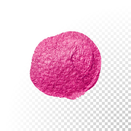 Vector pink watercolor brush blob stroke. Abstract polish splash circle shape. Purple oil paint blot smear on transparent backgroundのイラスト素材