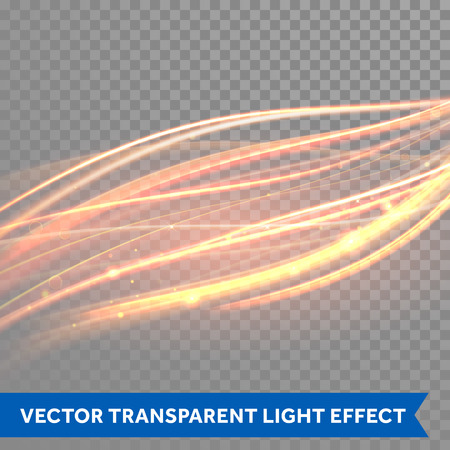 Vector magic glowing light trail. Fiber spark wave trace effect on transparent background.のイラスト素材