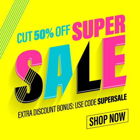 Vector spring sale discount poster. Price reduction promotion banner. Gift card with lettering glitch design.のイラスト素材