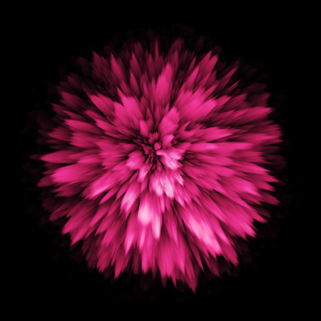 Color dust powder splash blast outburst explosion. Colorful paint spray splatter. Pink chalk diffusion.の写真素材