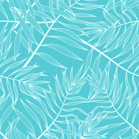 Palm leaves seamless pattern. Vector tropical botanical background. Jungle tropical leaf pattern wallpaperのイラスト素材