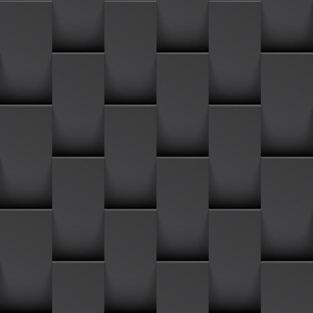 Vector black intertwined tile pattern background. Seamless geometric twisted interwoven design. 3D texture interior wall panel for graphic or website templateのイラスト素材