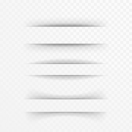 Paper sheet shadow effect. Vector transparent realistic shadows set for advertising banner templates.Vector shadow with multiply layer effectのイラスト素材