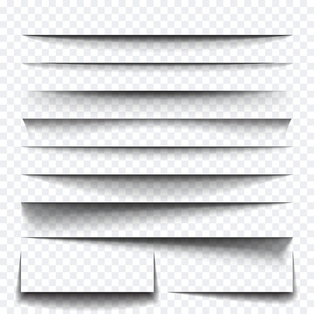 Paper sheet shadow effect. Vector transparent realistic shadows set for advertising banner templates.Vector shadow with multiply layer effectのイラスト素材