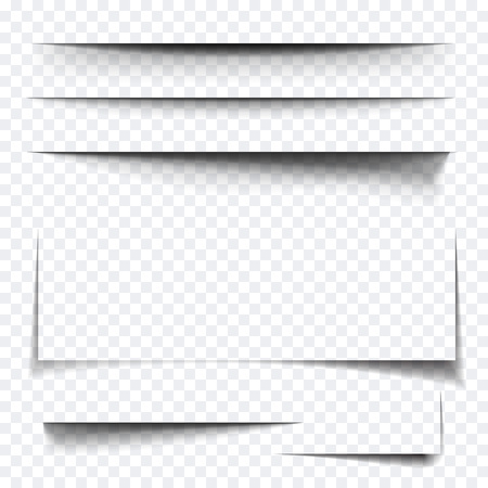 Paper sheet shadow effect. Vector transparent realistic shadows set for advertising banner templates.Vector shadow with multiply layer effectのイラスト素材
