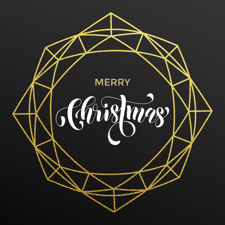 Golden ornament decoration. Christmas greeting card with black background and gold decorative designのイラスト素材