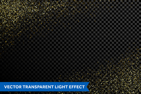 Shining glow particles and golden star sust. Gold falling confetti glitter. Sparkling glittering light texture. Shimmering magic glow firework lights sparks for new year, christmas, wedding, birthdayのイラスト素材