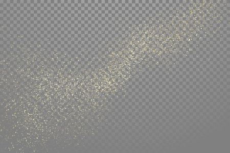 Vector golden glitter wave abstract sparkling particles light on transparent backgroundのイラスト素材