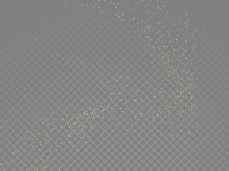 Particles glitter of gold glowing magic shine and star dust on vector transparent backgroundのイラスト素材