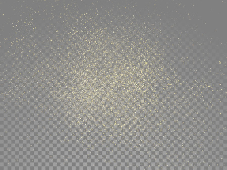 Gold glitter stardust trail on vector transparent backgroundのイラスト素材