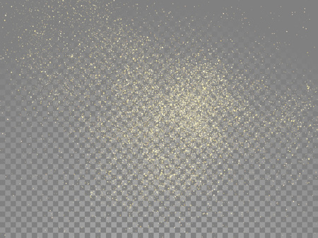 Vector golden glitter wave abstract sparkling particles light on transparent backgroundのイラスト素材