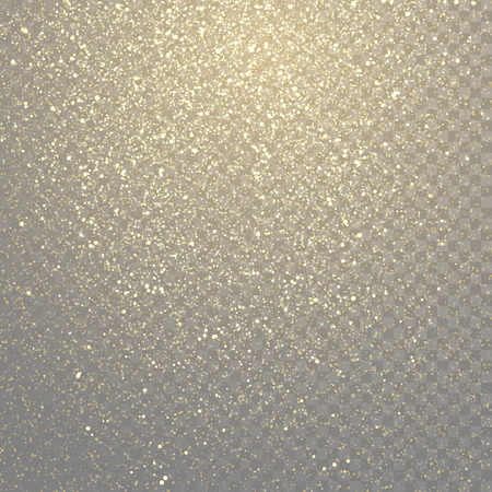 Glitter gold particles light shine effect on transparent vector backgroundのイラスト素材