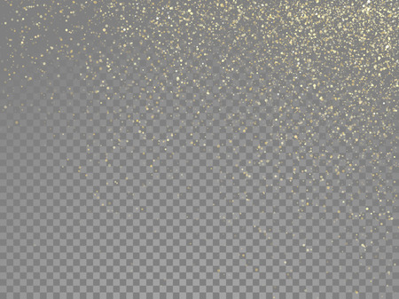 Vector golden glitter wave abstract sparkling particles light on transparent backgroundのイラスト素材