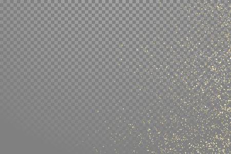 Vector golden glitter wave abstract sparkling particles light on transparent backgroundの写真素材