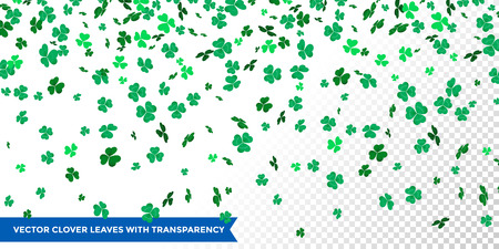 Irish clover leaves pattern for Saint Patrick's Day on transparent shamrock backgroundのイラスト素材