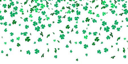 Irish clover leaves pattern for Saint Patrick's Day on white shamrock backgroundのイラスト素材