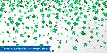 Irish clover leaves pattern for Saint Patrick's Day on transparent shamrock backgroundのイラスト素材