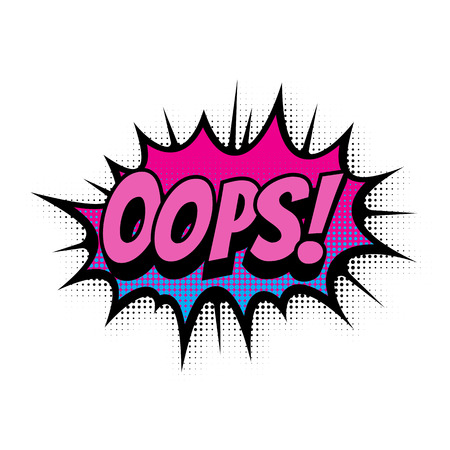 Oops comic text bubble vector isolated color iconのイラスト素材