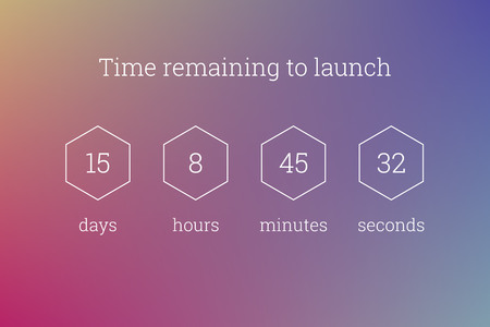 Countdown web site vector flat template digital clock timer background for coming soon or under construction designのイラスト素材