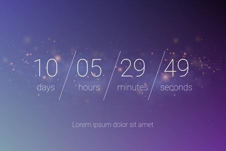 Countdown web site vector flat template digital clock timer background for coming soon or under construction designのイラスト素材