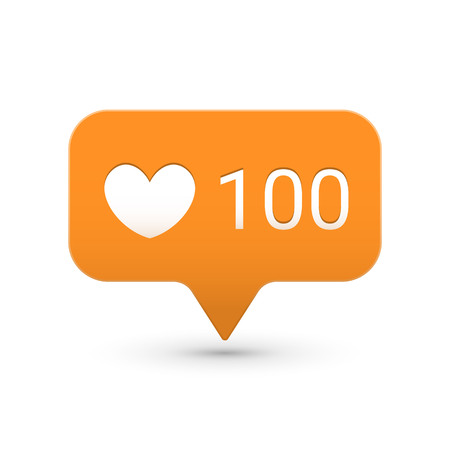 Notifications vector icons templates. Social network app symbols of heart likes quantity number. Smartphone application messenger interface web notice elementのイラスト素材