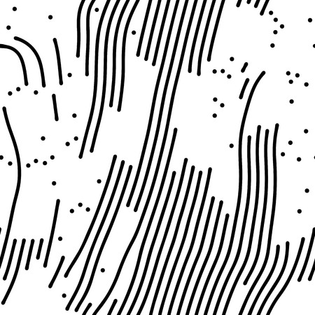 Abstract background of vector organic irregular lines maze pattern. Black and white chaotic designのイラスト素材