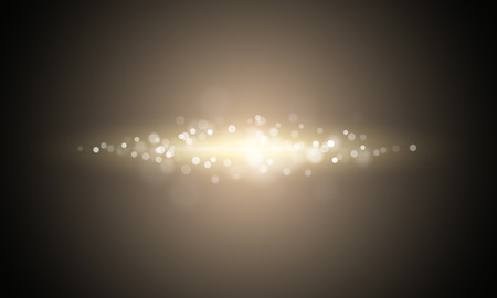 Gold light blur or defocused glitter on sparkling vector background. Golden texture with premium luxury shimmering bokeh effectのイラスト素材