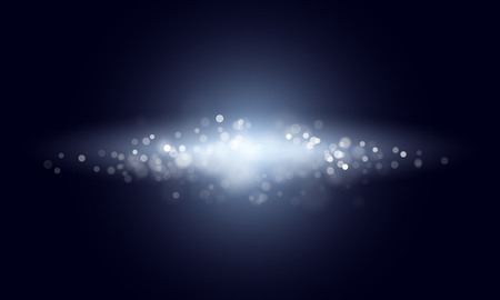 Light glitter sparkling effect on vector blue premium background. Luxury gemstone sparkles and defocused diamond shining glow with defocused bokeh shimmerのイラスト素材