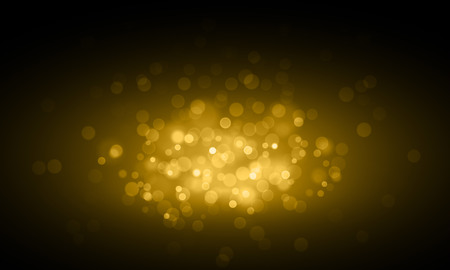 Gold glitter and bokeh glowing light effect for premium luxury vector background template. Glittering golden sparkles and defocused shimmer textureのイラスト素材