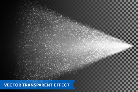 Water spray mist of atomizer. Vector light dispersion effect. Cosmetic illustration on transparent backgroundのイラスト素材