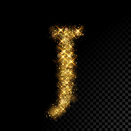 Gold glittering letter J on black backgroundのイラスト素材