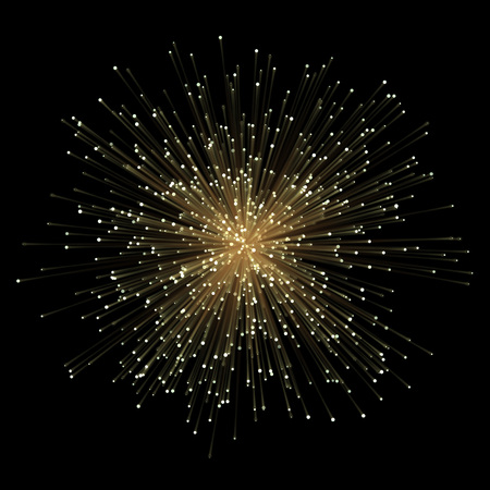 Abstract gold fractral outburst flash background with golden particles and star dust texture.の写真素材