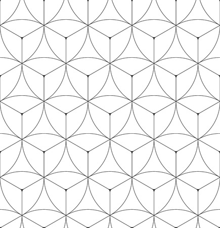 Geometric pattern abstract background with triangular seamless texture. Black and white seamless grid linesのイラスト素材