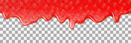 Strawberry background jam. Dripping abstract sweet red syrup. Vector splashing sugar background.のイラスト素材