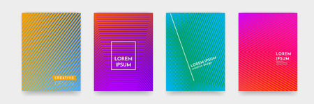 Abstract pattern background with line texture for business brochure cover design. Blue, violet, purple and green gradient vector banner poster templateのイラスト素材