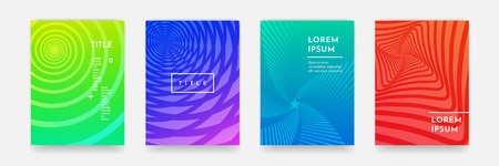 Color gradient pattern or abstract wavy background texture for book or business brochure cover design. Vector header and title space of pink red, blue and green poster templatesのイラスト素材