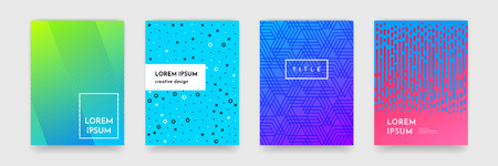 Color gradient pattern or abstract wavy background texture for book or business brochure cover design. Vector header and title space of pink red, blue and green poster templatesのイラスト素材