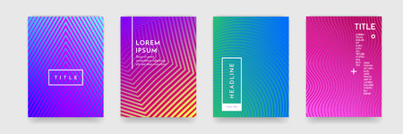 Color gradient pattern or abstract wavy background texture for book or business brochure cover design. Vector header and title space of pink red, blue and green poster templatesのイラスト素材