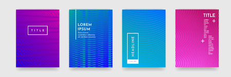 Geometric texture background with color gradient and abstract wavy pattern for book or business brochure cover design. Vector header and title space of pink red, blue and green poster templatesのイラスト素材