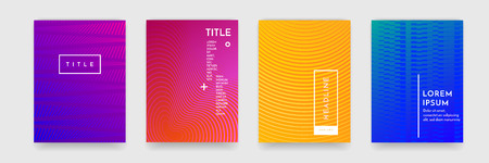 Abstract pattern background with line texture for business brochure cover design. Blue, violet, purple and green gradient vector banner poster templateのイラスト素材