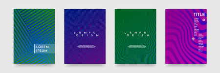 Book cover or brochure poster abstract pattern background with wavy line texture. Vector business design of gradient orange, blue and red banner templateのイラスト素材