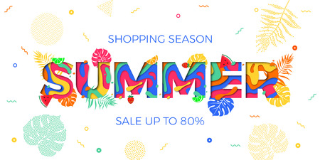 Summer sale web banner design template for online shop advertising.のイラスト素材
