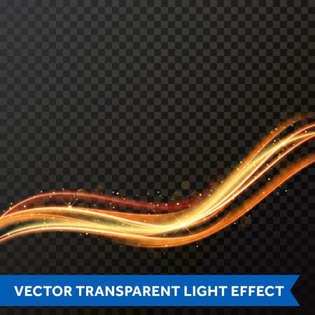 Light line in gold swirl effect.のイラスト素材