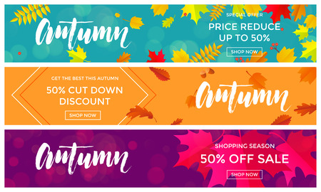 Autumn sale text banners for September.のイラスト素材