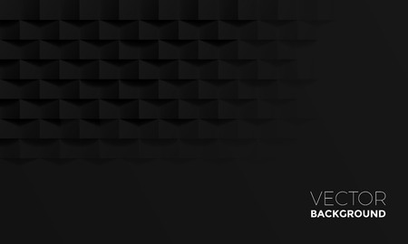 Abstract black background with brick shadow texture. Vector geometric backdrop illustration for horizontal template layout design of presentation, banner, landing, flyerのイラスト素材