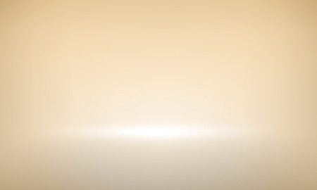 Gold studio background with spotlight gradient and glitter sparks for premium, luxury product shooting. Vector sepia or golden light room with empty floor backdropのイラスト素材