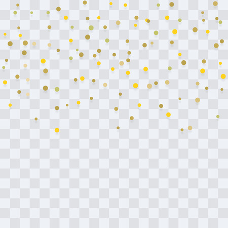 Gold confetti vector background. Christmas golden sequins falling down texture for festive holiday or birthday backgroundのイラスト素材