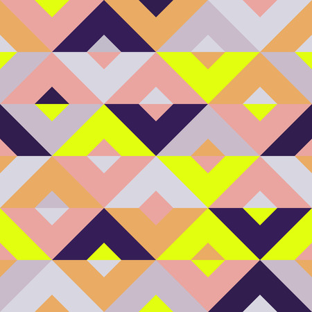 Mosaic abstract geometric pattern vector background of seamless squares and color rhombus triangles. Regular geometry swatch art wallpaper or wrapping paper backgroundのイラスト素材