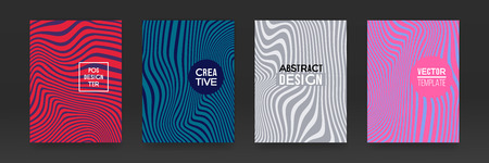 Brochure template set with marble background of marbling texture for banner, poster or magazine cover design. Vector abstract creative background with liquid watercolor color splash backdropのイラスト素材